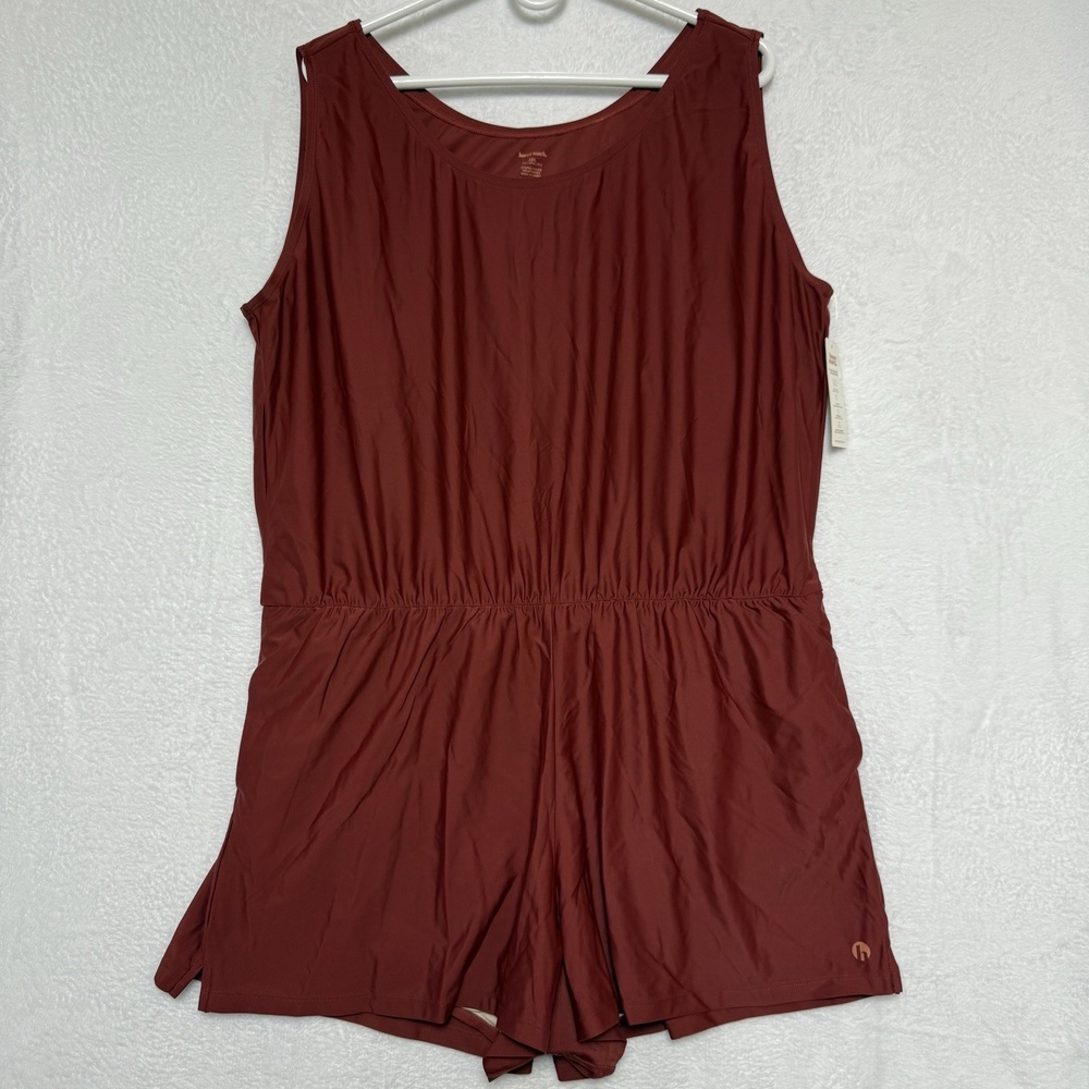 NWT Honey mark. Sage Romper Terracotta 3XL Women Modest Swimsuit Beach Gorpcore